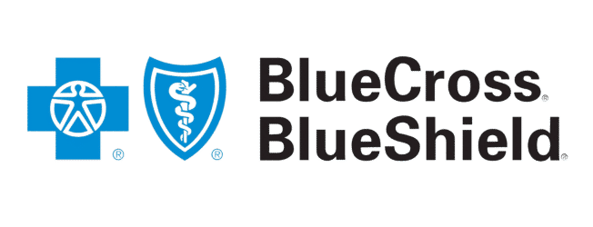 BlueCross BlueShield logo. Health insurance provider with a blue cross, shield, and company name in black text.