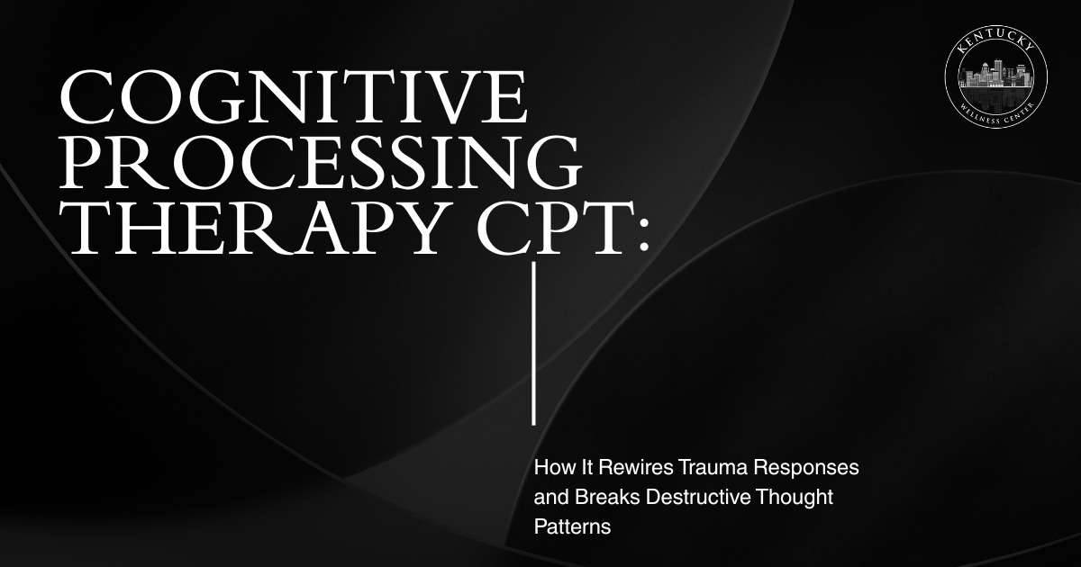 A therapist guiding a patient through Cognitive Processing Therapy techniques designed to reframe destructive thought patterns and support recovery from trauma and PTSD.